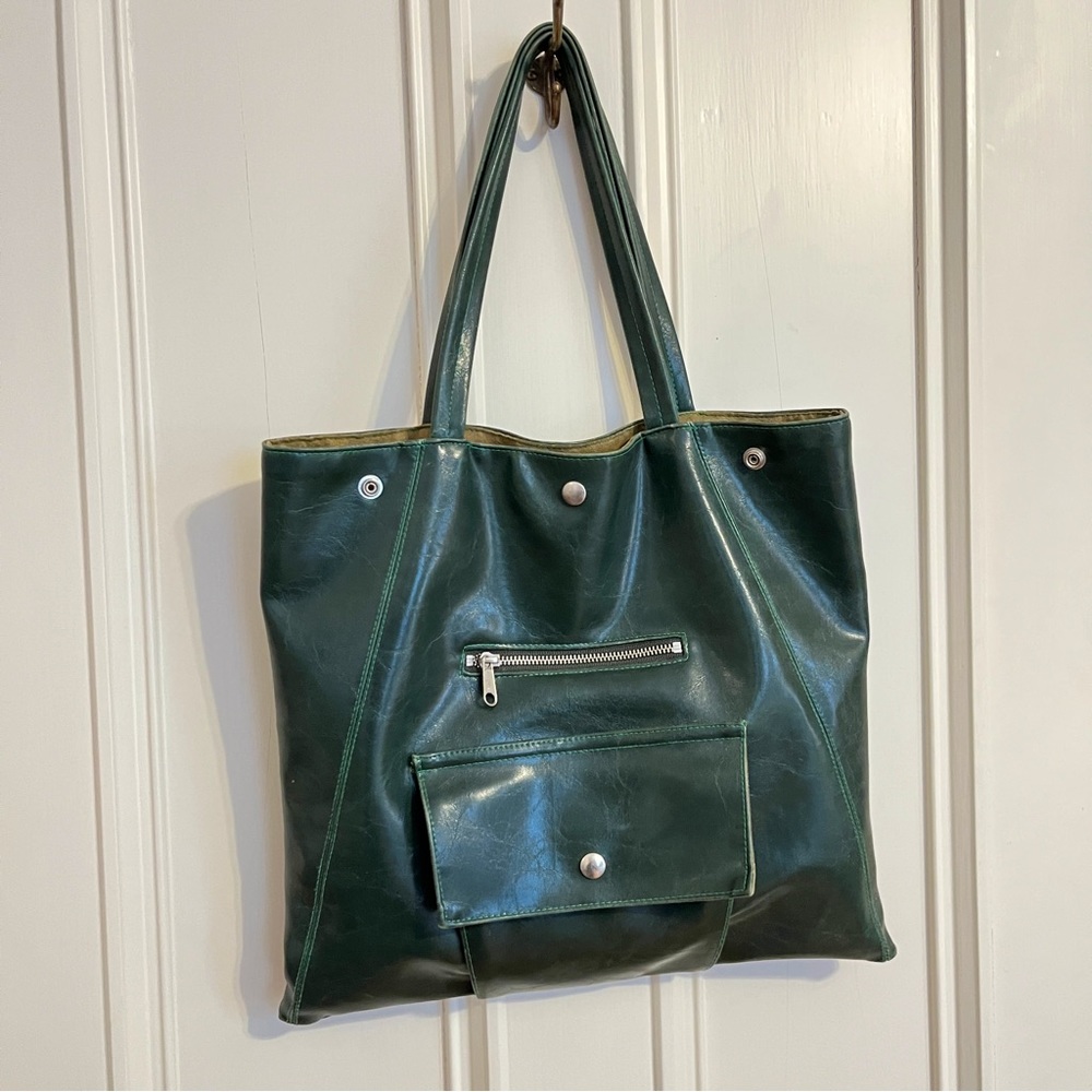 Crystalyn Kaye Metier Vegan Tote Bag Dark Green